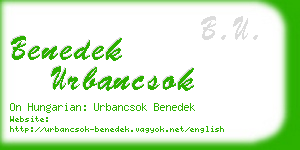 benedek urbancsok business card